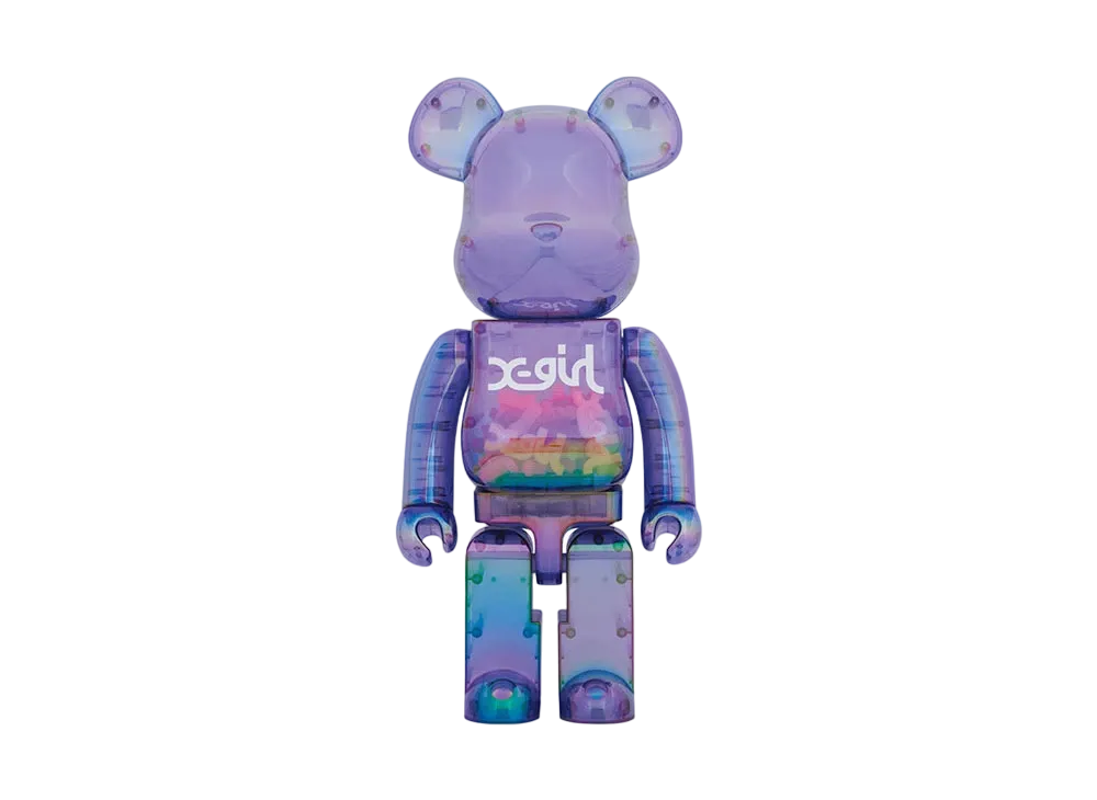 Bearbrick X-girl CLEAR PURPLE 1000%