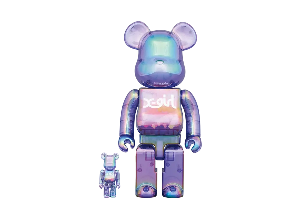 Bearbrick X-girl CLEAR PURPLE 100% & 400%