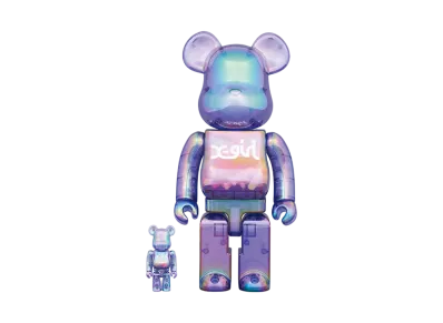 Bearbrick X-girl CLEAR PURPLE 100% & 400%