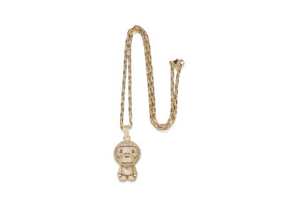 A BATHING APE MILO CRYSTAL STONE NECKLACE "Gold"