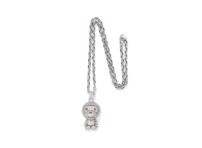 A BATHING APE MILO CRYSTAL STONE NECKLACE "Silver"