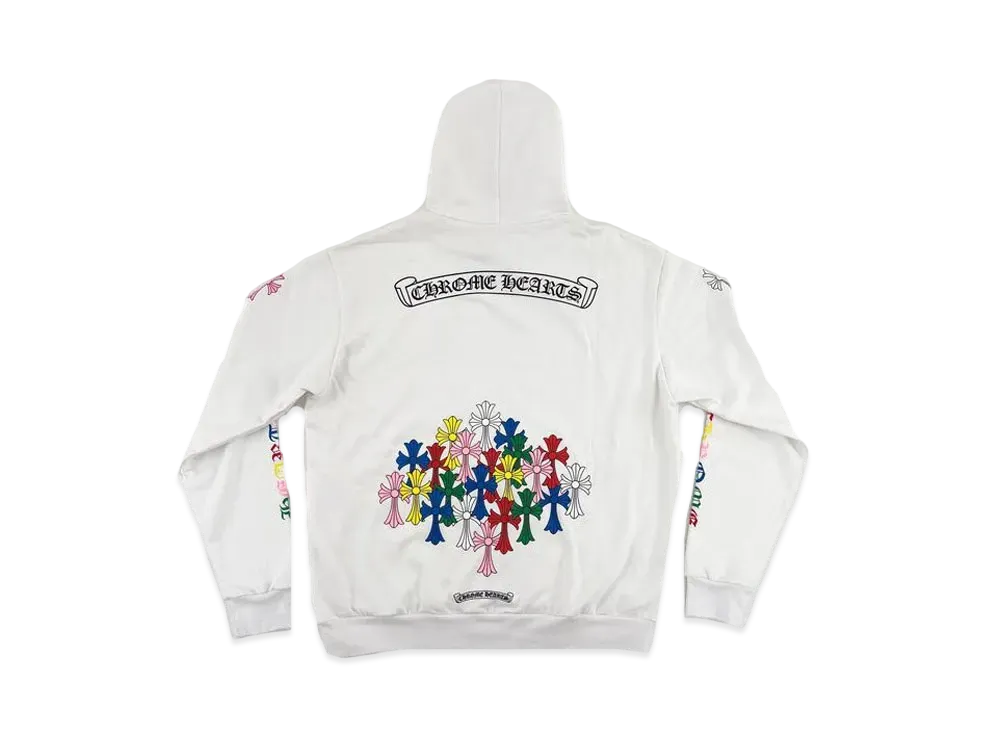 Chrome Hearts Multicolor Cross Pullover Hoodie "White"