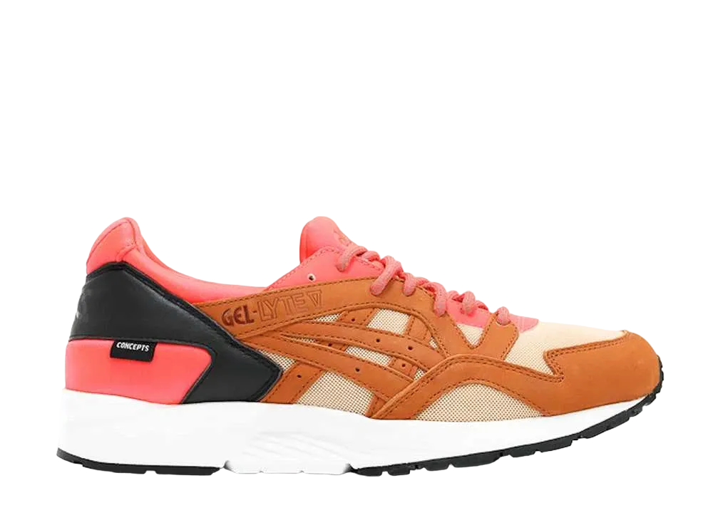 コンセプツ × アシックス ゲルライト V "コーラル/チェストナット"