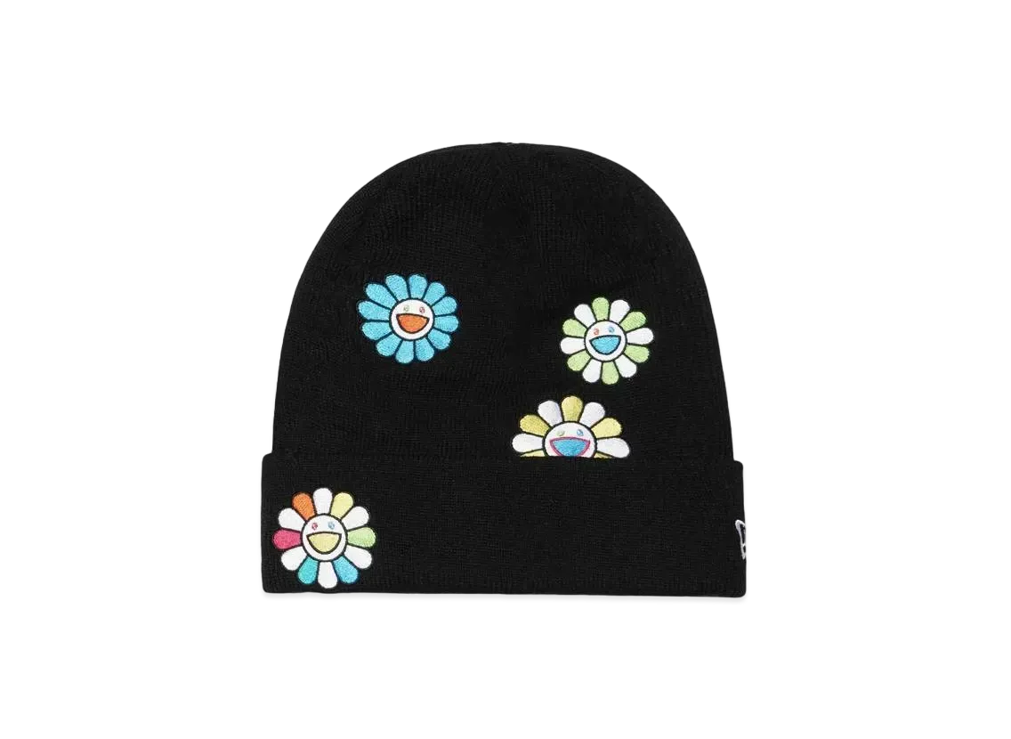 NEW ERA TAKASHI MURAKAMI Basic Cuff Knit FLOWER ALLOVER "Black"