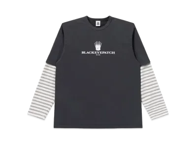 BlackEyePatch Royal Crown Logo Layered L/S Tee "Charcoal"