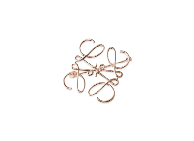 LOEWE Anagram Brooch In Metal "Rose Gold"