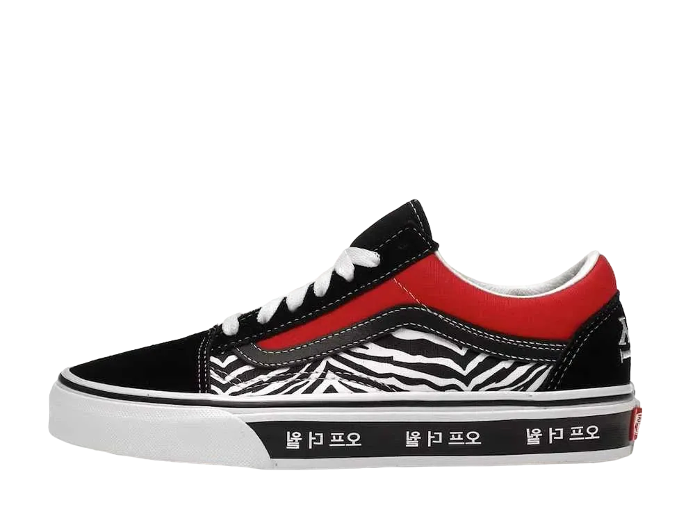 バンズ オールドスクール コリアン タイポグラフィ "レーシング レッド"