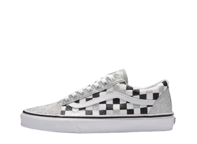 Vans Women's Old Skool Glitter Checkerboard "Silver"