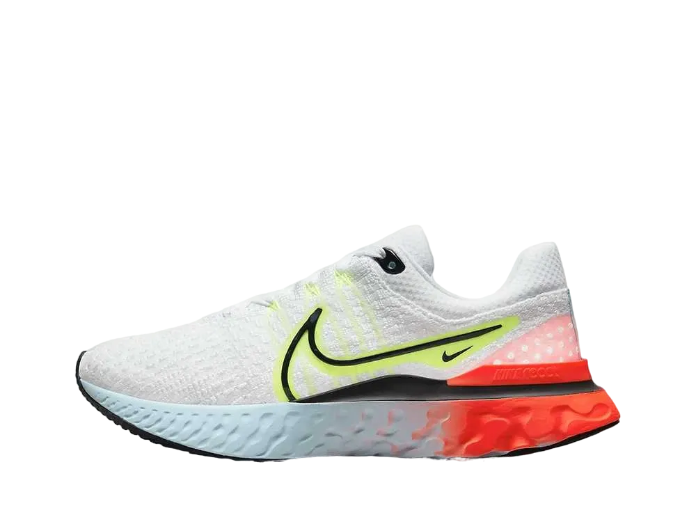 ナイキ ウィメンズ リアクト インフィニティ ラン フライニット 3 "ホワイト/ボルト/ブライト クリムゾン/ブラック"