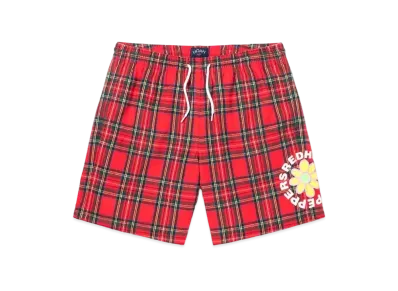 Noah x Red Hot Chili Peppers Flower Logo Shorts "Red/Green Plaid"