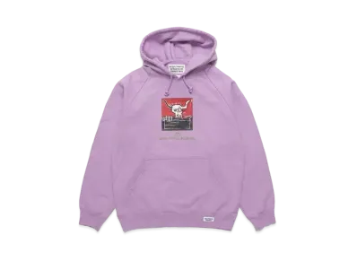 WACKO MARIA JEAN-MICHEL BASQUIAT / Washed Heavy Weight Pull Over Hooded Sweat Shirt "Light Purple"