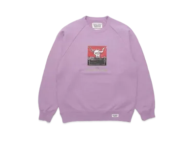 WACKO MARIA JEAN-MICHEL BASQUIAT / Washed Heavy Weight Crew Neck Sweat Shirt "Light Purple"