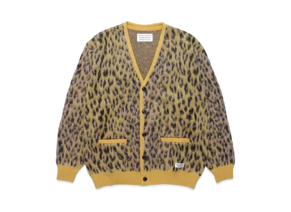 WACKO MARIA Mohair Knit Jacquard Cardigan "Yellow"