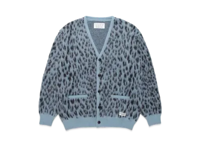 WACKO MARIA Mohair Knit Jacquard Cardigan "Blue"