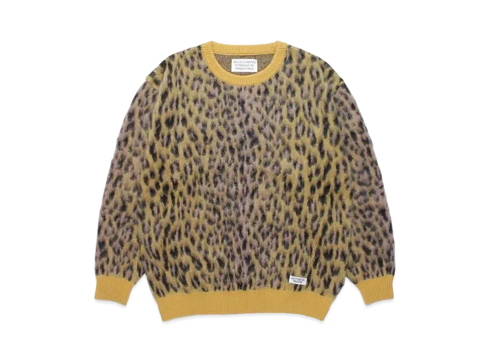 WACKO MARIA Mohair Knit Jacquard Sweater "Yellow"