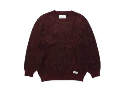WACKO MARIA Mohair Knit Jacquard Sweater "Burgundy"