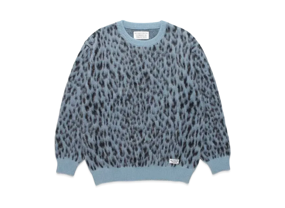 WACKO MARIA Mohair Knit Jacquard Sweater "Blue"