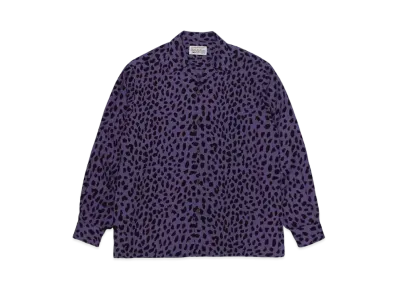 WACKO MARIA Leopard Open Collar Shirt "Purple"
