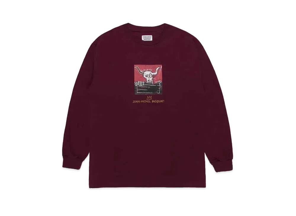 WACKO MARIA JEAN-MICHEL BASQUIAT / Long Sleeve T-Shirt "Burgundy"