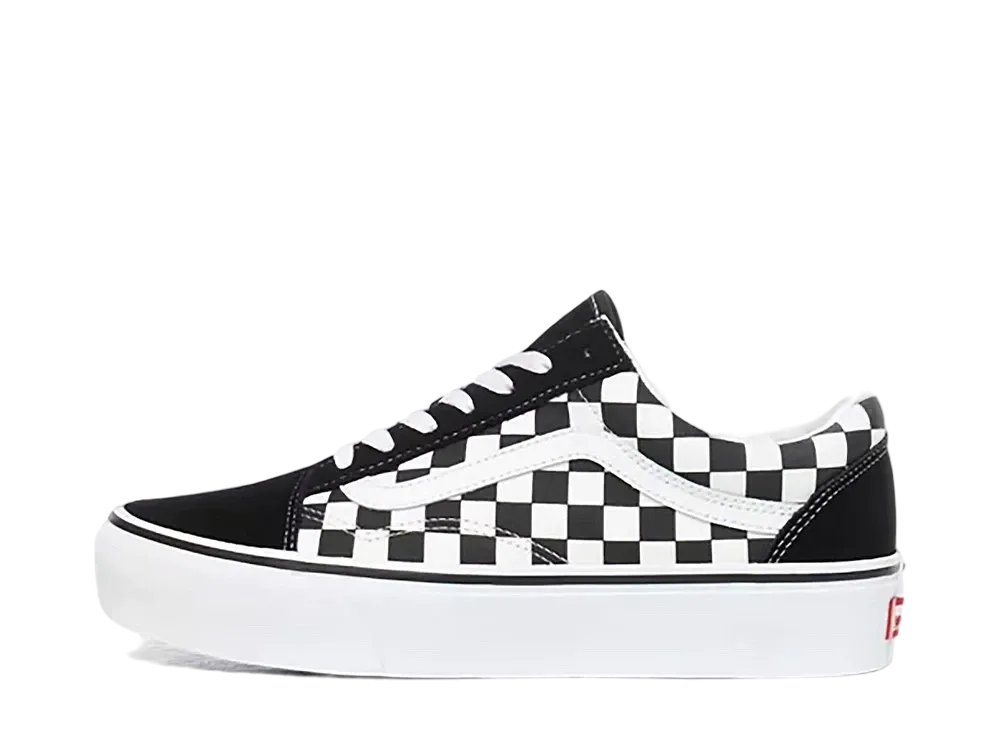 バンズ オールドスクール プラットフォーム チェッカーボード "ブラック/ホワイト"