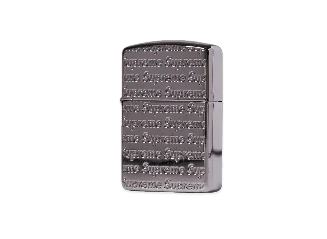 Supreme Repeat Engraved Zippo "Silver"