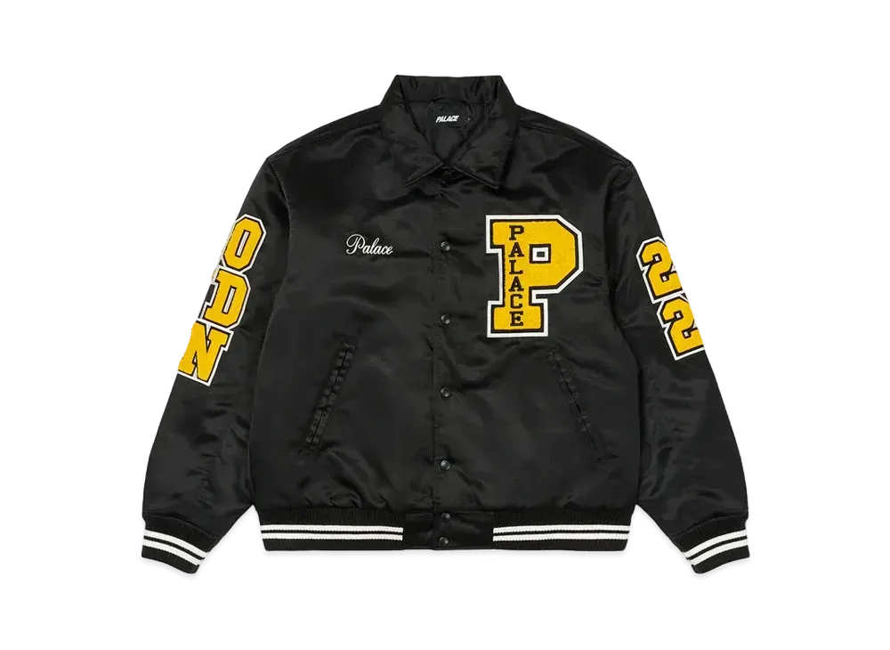 パレス サテン バーシティ ジャケット "ブラック"