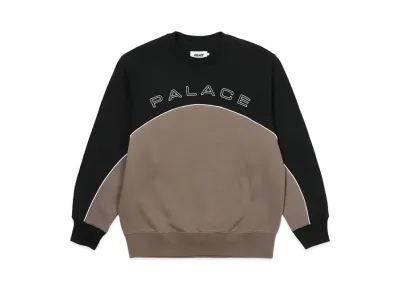 PALACE 2 Tone Arch Crew "Black / Grey"