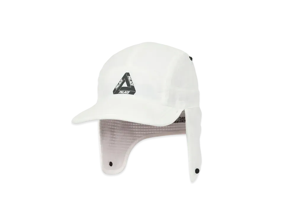 PALACE Grid Fleece Reversible Earflap Hat "White"