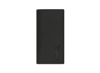 Saint Laurent Cassandre Continental Wallet In Grain De Poudre Embossed Leather "Black"