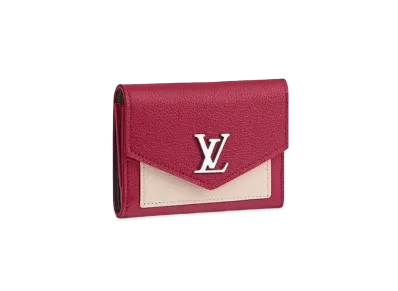Louis Vuitton Mylockme Compact Wallet "Lie De Vin Etan Creme"