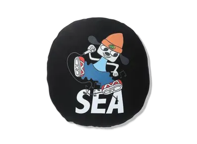 WIND AND SEA x PaRappa the Rapper (Parappa&SEA) Round Cushion "Black"