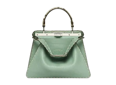 FENDI Peekaboo ISeeU Medium Mint Green Selleria Bag With Exotic Details "Mint Green"