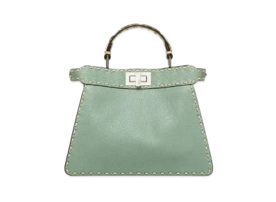 FENDI Peekaboo ISeeU Small Mint Green Selleria Bag With Exotic Details "Mint Green"