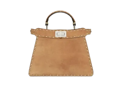 FENDI Peekaboo ISeeU Small Brown Suede Selleria Bag "Brown"
