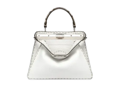 FENDI Peekaboo ISeeU Medium White Selleria Bag With Exotic Details "White"
