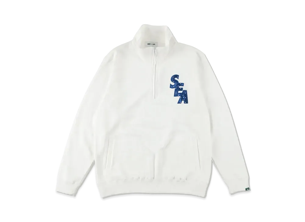 WIND AND SEA SDT (Dot) Half Zip Sweat Tops "White"