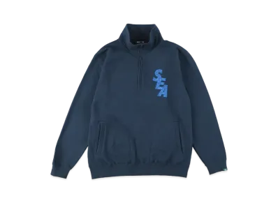 WIND AND SEA SDT (Dot) Half Zip Sweat Tops "Navy"