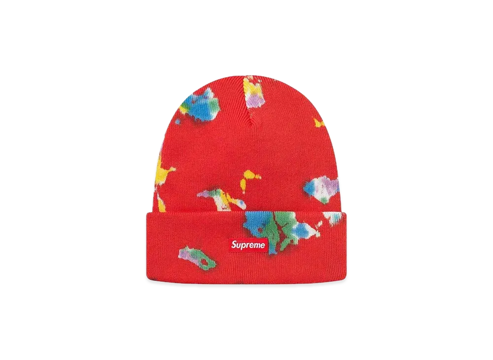 Supreme Splatter Dyed Beanie "Red"
