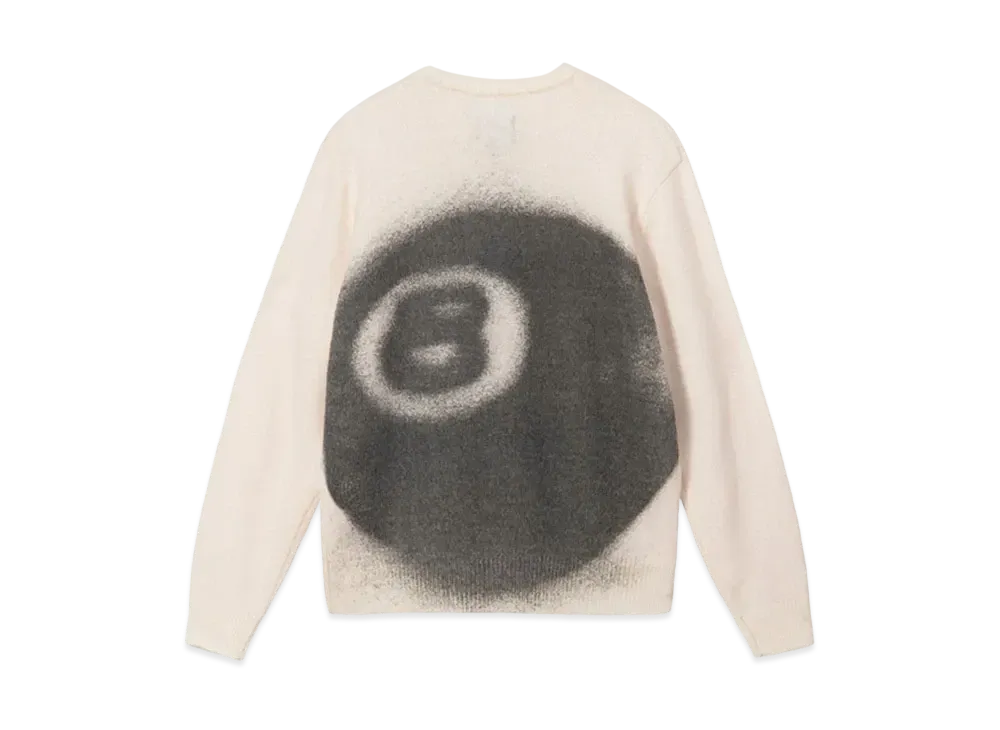 Stussy 8 Ball Spray Sweater "Ivory"