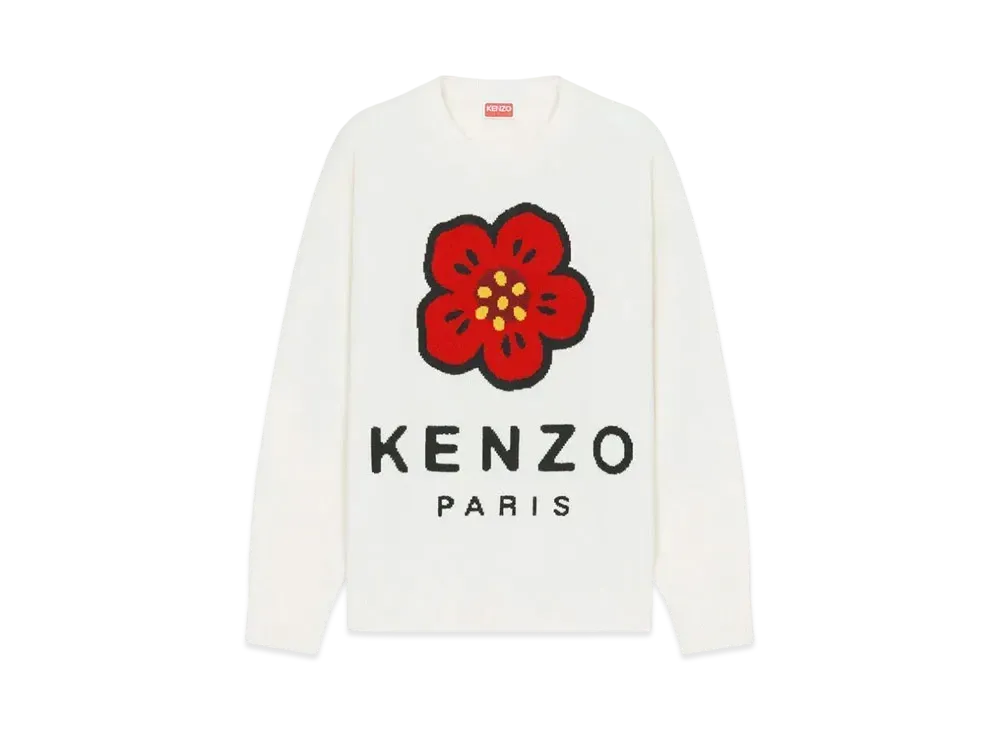 KENZO 'BOKE FLOWER' Merino Wool Jumper "Off White"