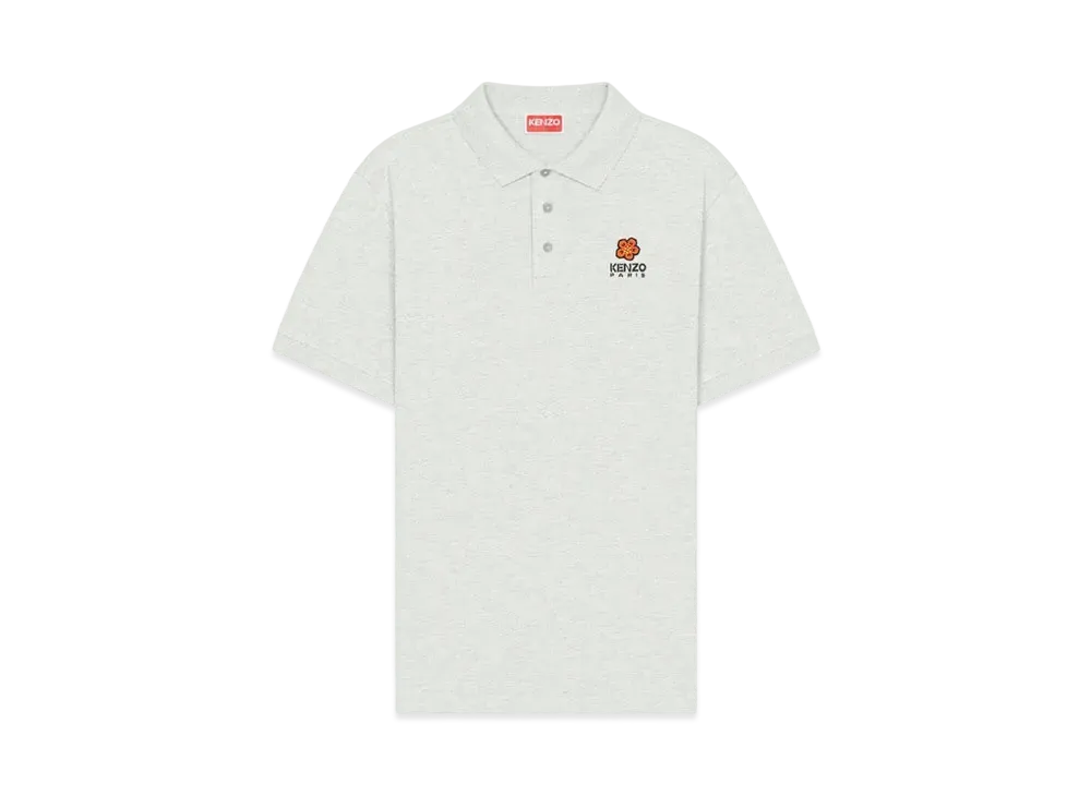 KENZO 'BOKE FLOWER' Crest Polo-shirt "Pale Grey"
