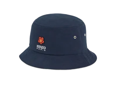 KENZO 'BOKE FLOWER' Badge Bucket Hat "Midnight Blue"