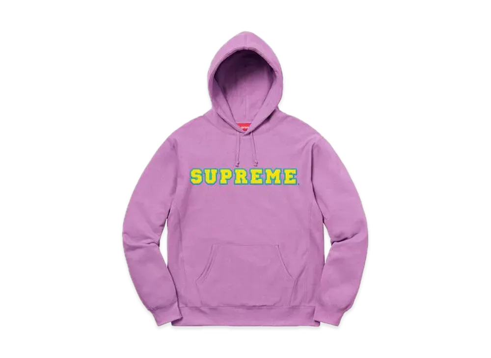 Supreme Cord Collegiate Logo Hooded Sweatshirt "Violet"