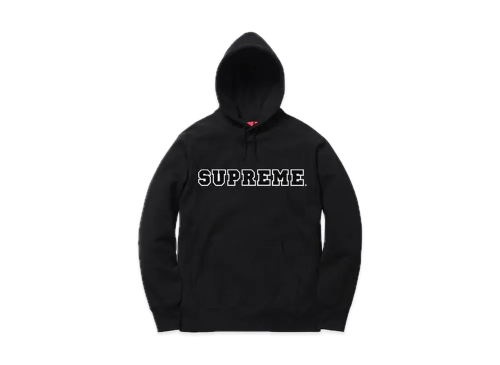 シュプリーム コード カレッジエイト ロゴ フーデッド スエットシャツ "ブラック"