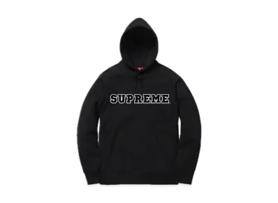 Supreme Cord Collegiate Logo Hooded Sweatshirt "Black"