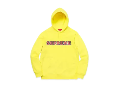 Supreme Cord Collegiate Logo Hooded Sweatshirt "Lemon"