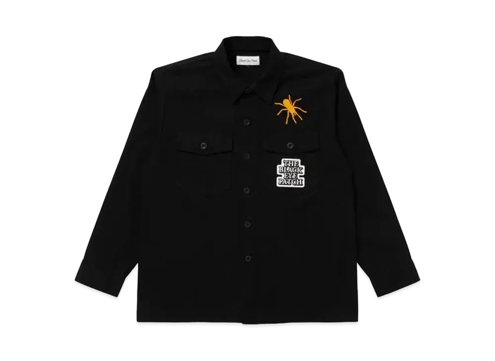 BLACK EYE PATCH 迷彩柄 ボタンシャツ BlackEyePatch Spider Web Military Shirt ”Black”の新品/中古フリマ