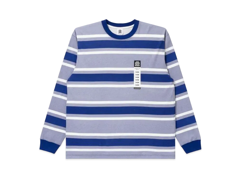 BlackEyePatch Size Label Border L/S Tee "Blue"