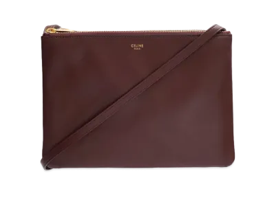 CELINE Large Trio Shoulder Bag In Smooth Lambskin "Burgundy"