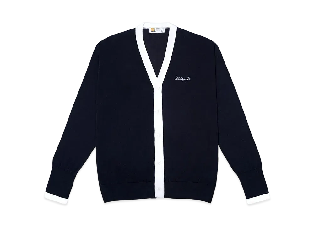 FRAGMENT x SEQUEL x JOHN SMEDLEY V-Neck Cardigan "Navy"